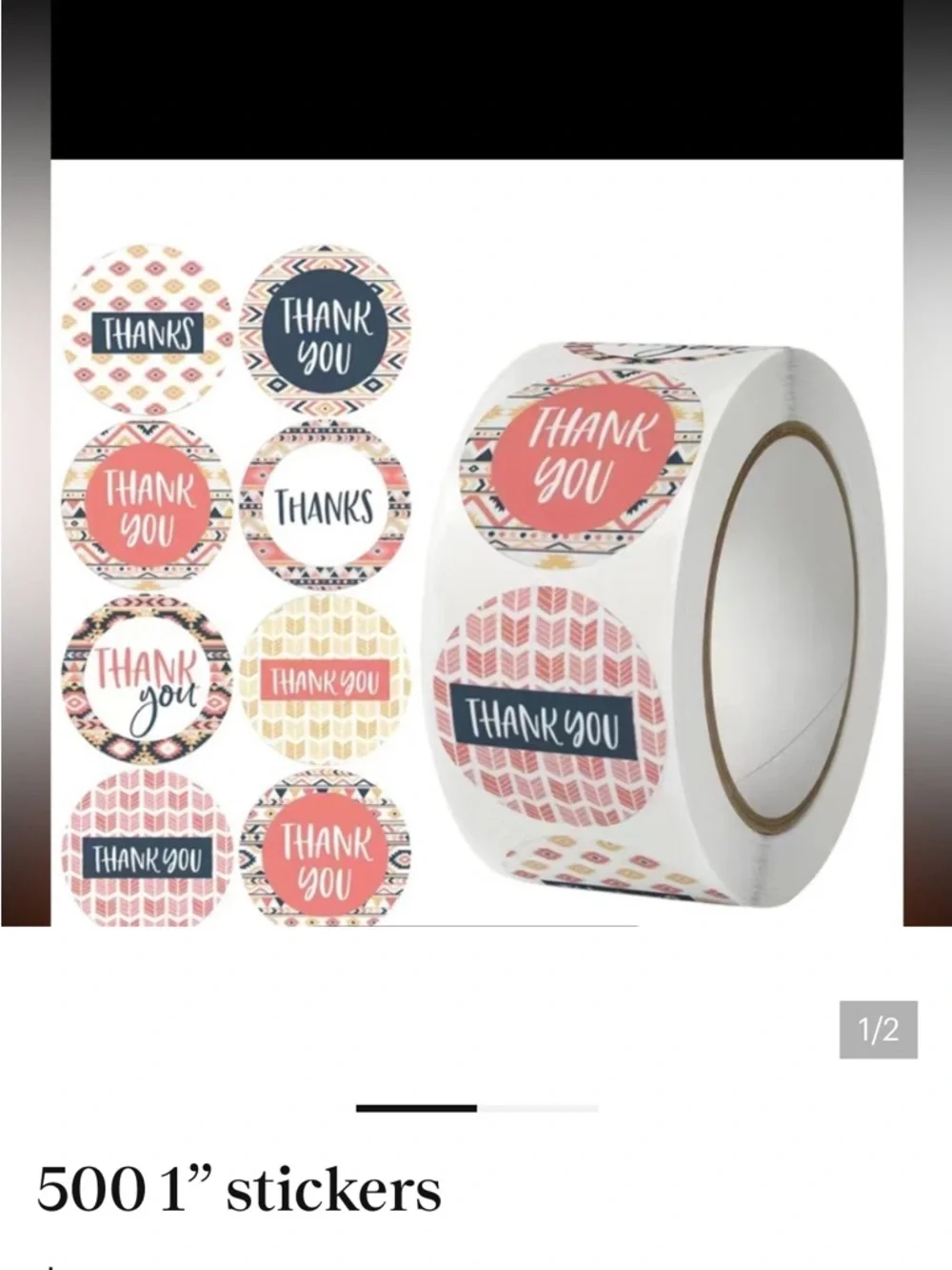Assorted Thank You Sticker Rolls - Multicolor